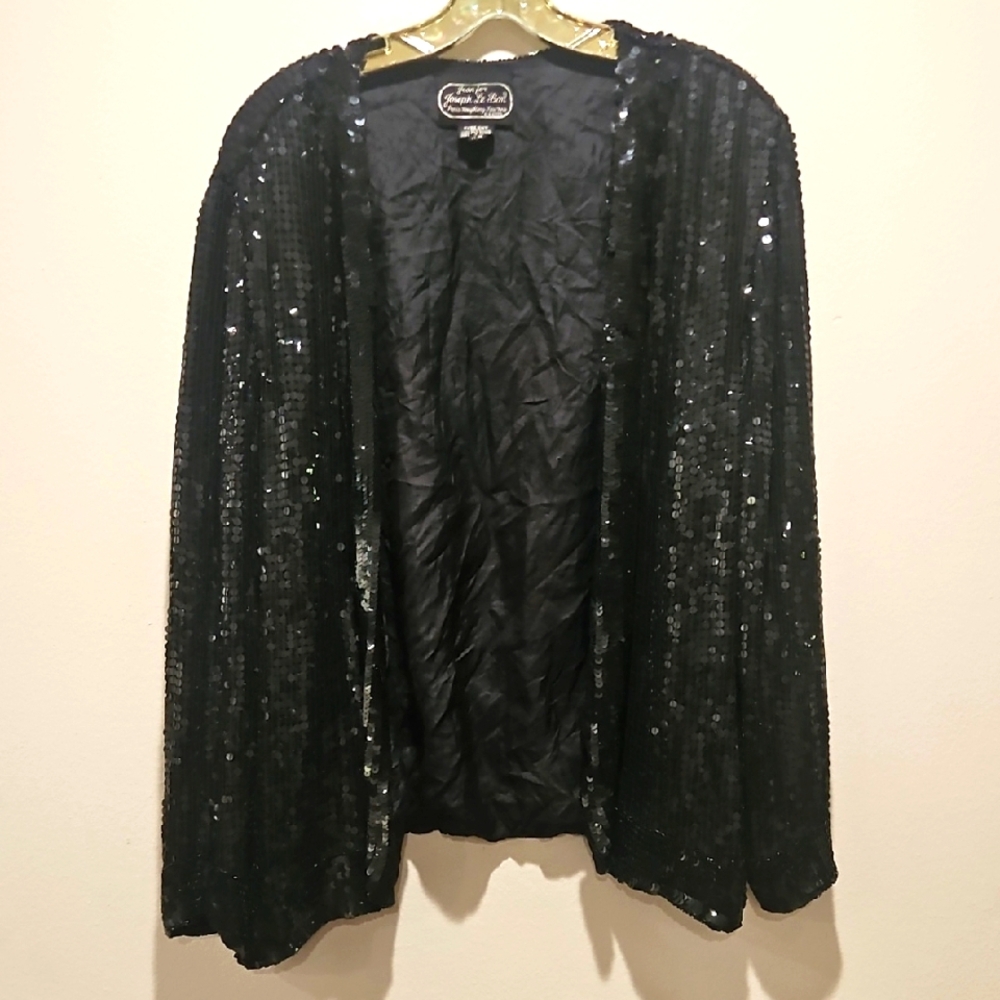 Pierre Cardin Black Sequin Blazer Evening Wear size X2